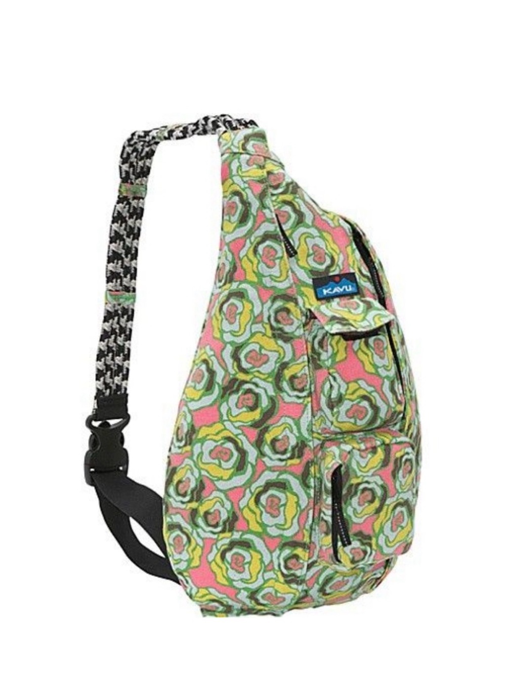 KAVU Pink and Green Floral Sling Bag - Stylish Crossbody Pack